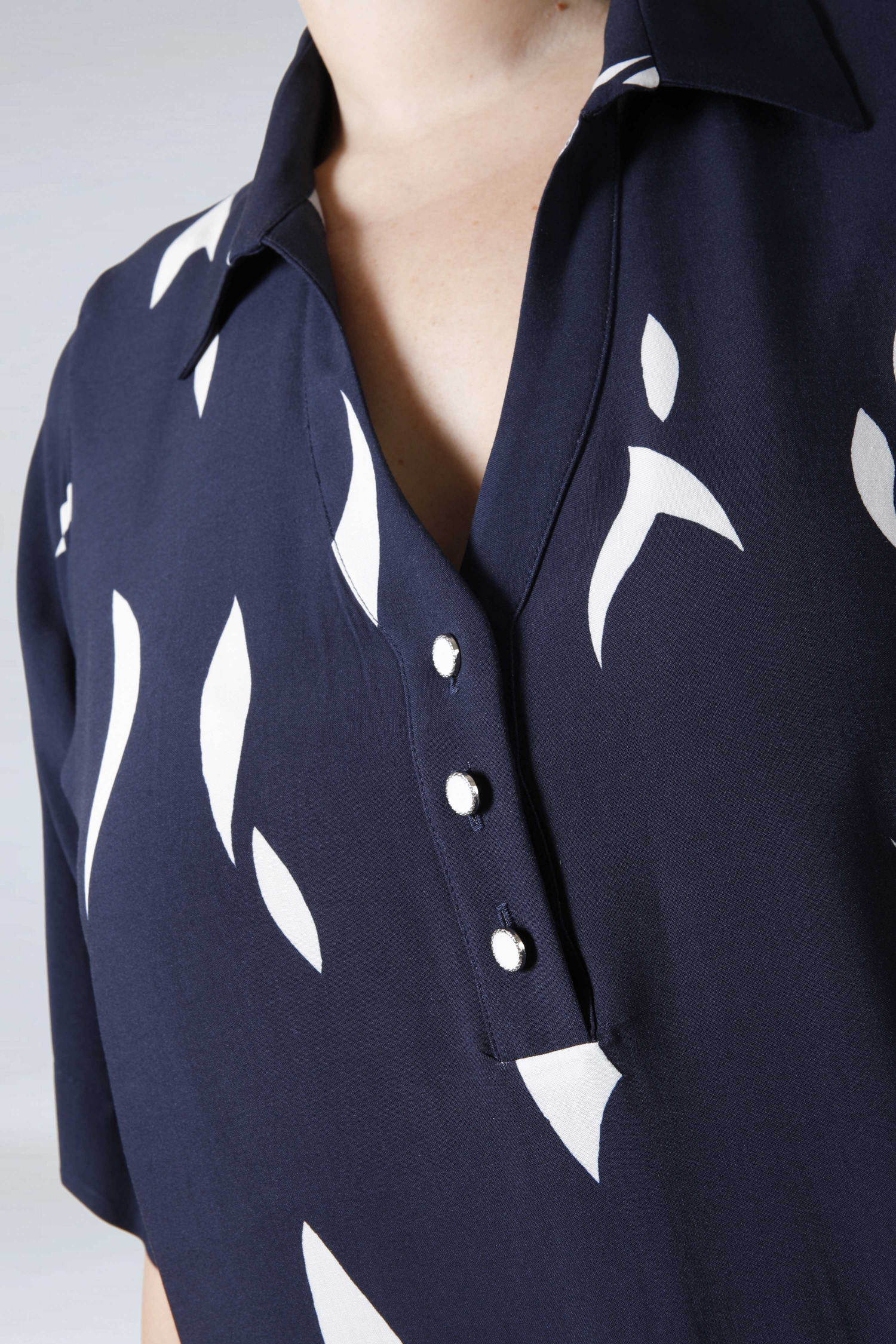 Viscose tunic with flared hem