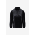 Pull en velours lisse stretch col roulé avec sérigraphie