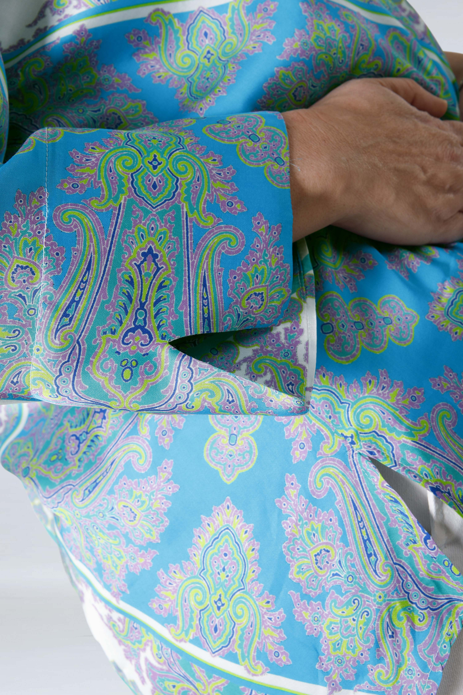Printed blouse with a satin effect base.