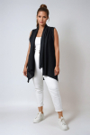 Cascading front ribbed knit vest