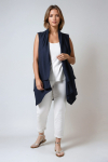Cascading front ribbed knit vest