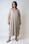 Long oversized dress in flowing knit 