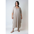 Long oversized dress in flowing knit 