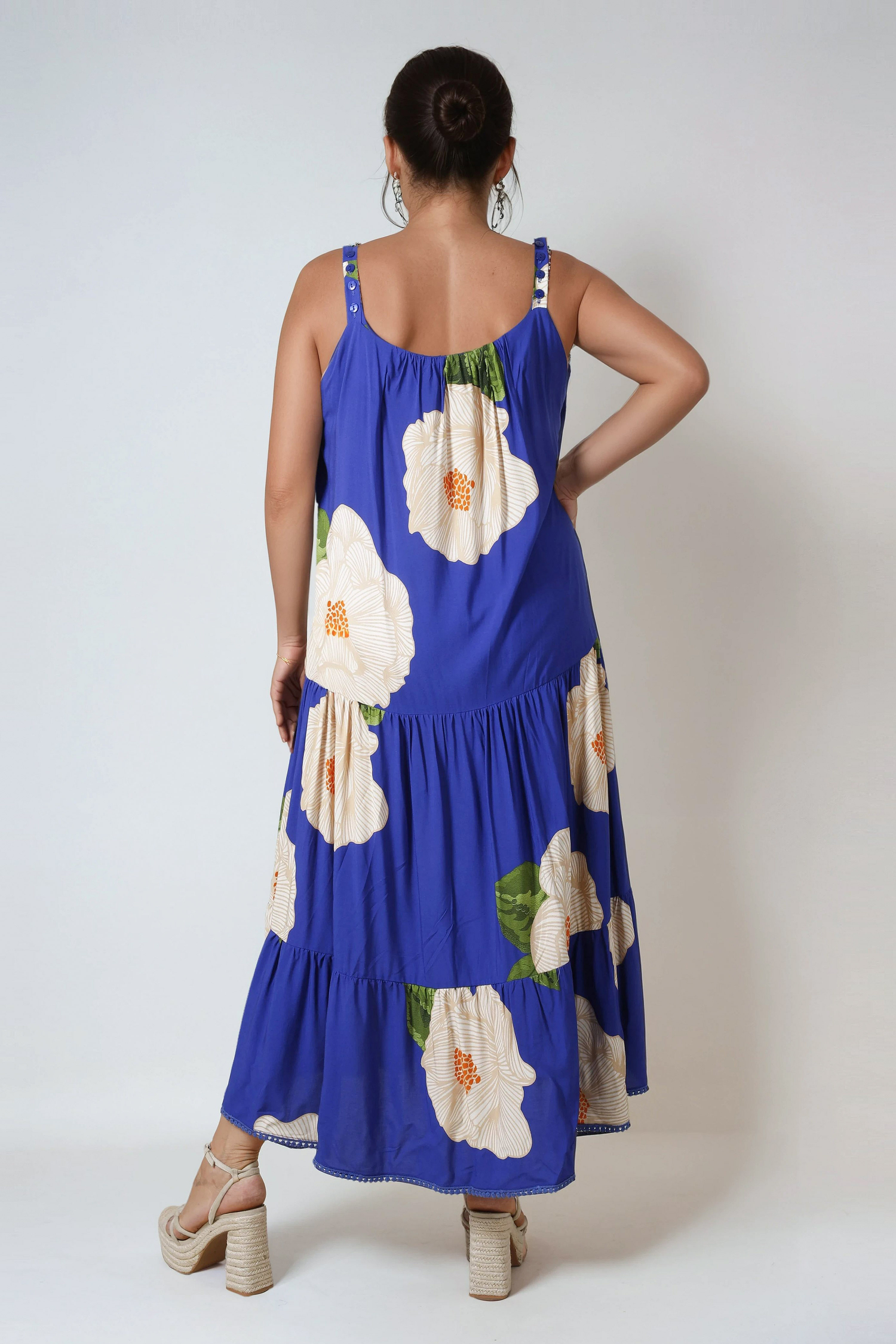 Bohemian style long strappy dress
