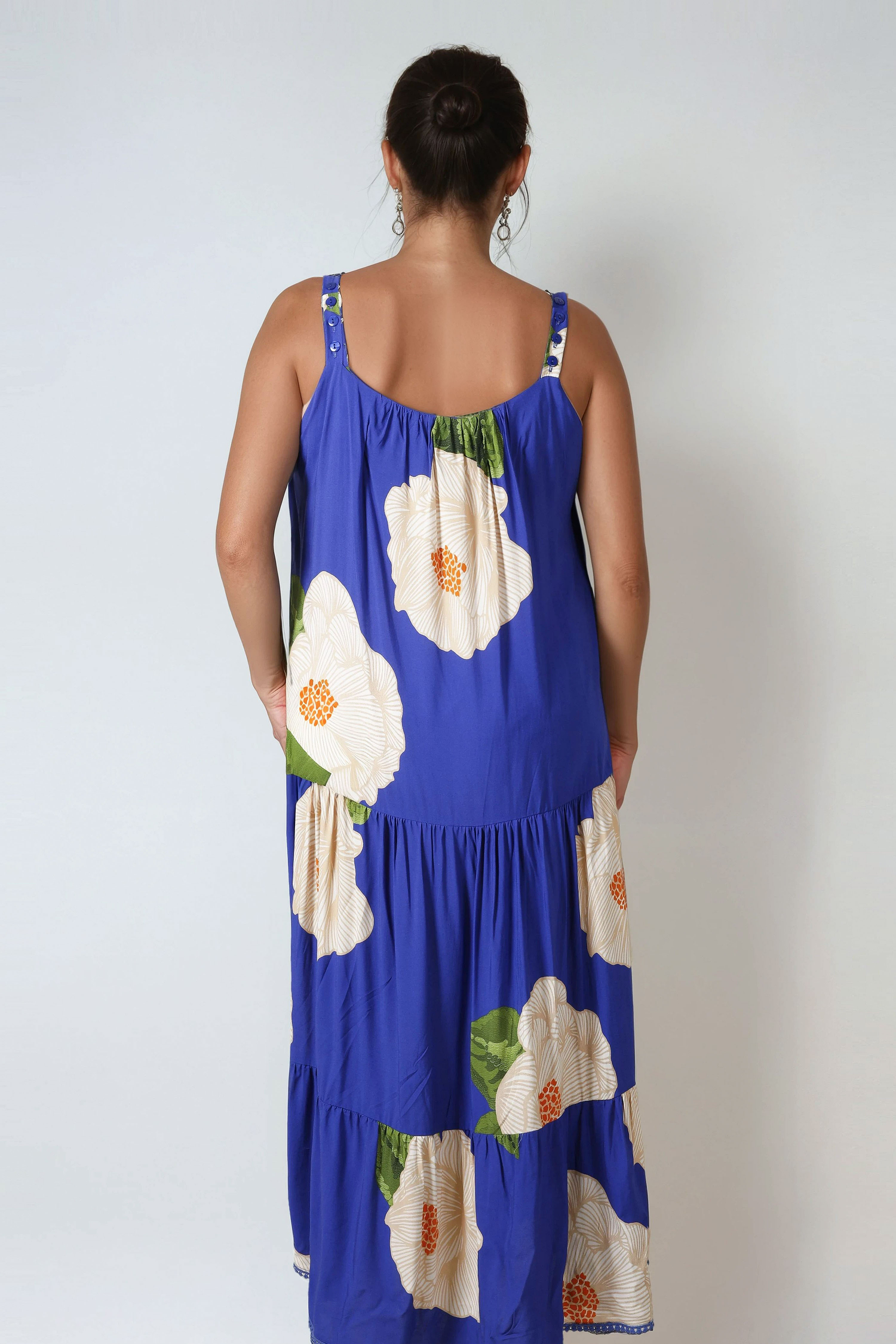 Bohemian style long strappy dress