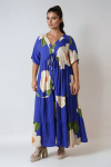 Long bohemian style dress in gradient polka dot print