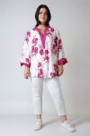 Printed blouse with fluid viscose base 