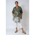 Viscose tunic with flared hem