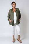 Flared jacket with Peter Pan collar and 3/4 sleeves 