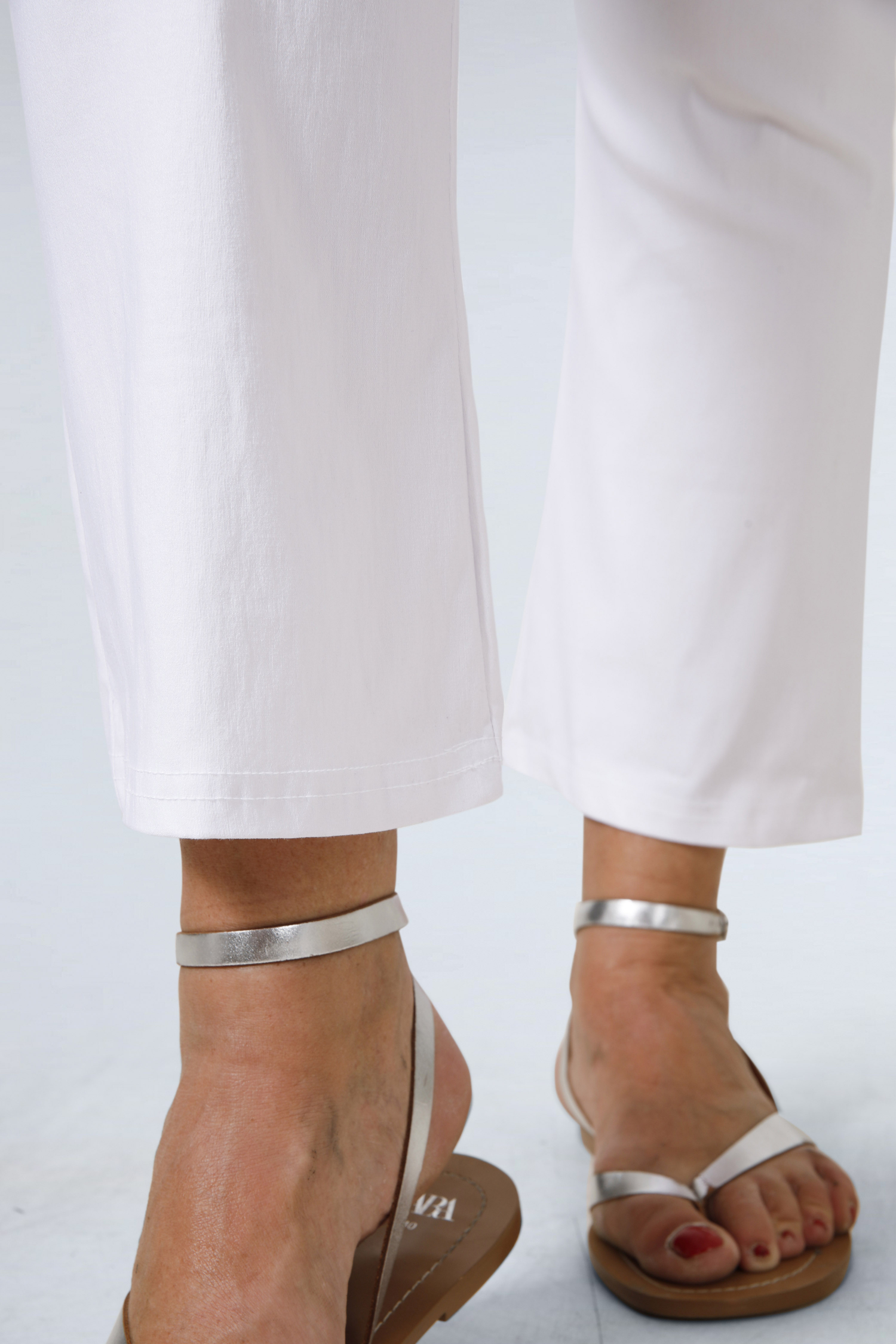 7/8 plain bengaline trumpet-shaped trousers