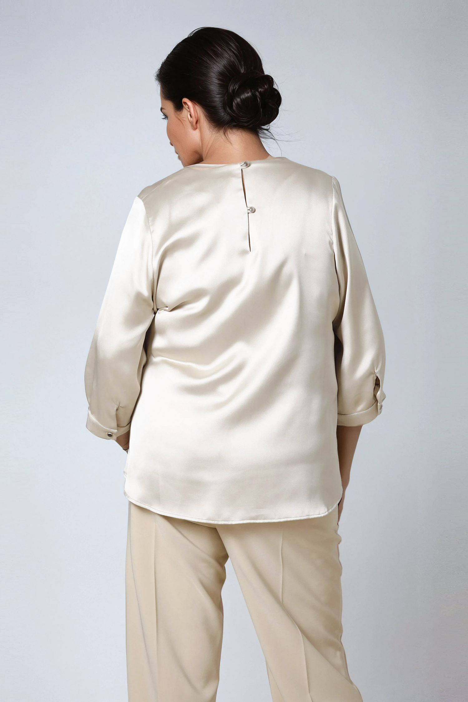 Plain satin blouse