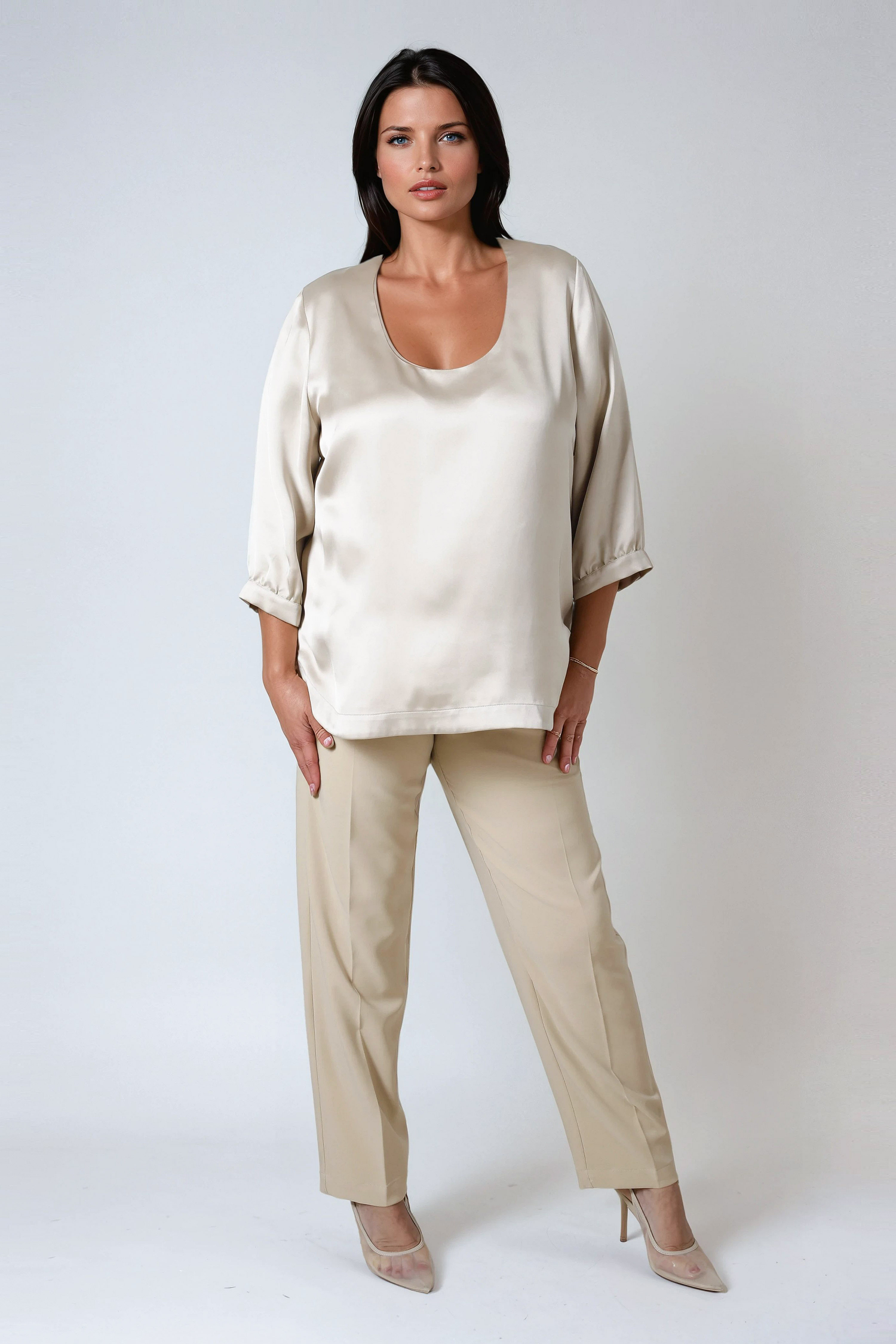 Plain satin blouse
