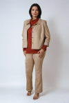 Short suede-effect jacket with Peter Pan collar