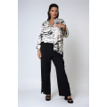 Structured zebra print shirt in shaped viscose