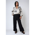 Plain tailored trousers with a decorative placket