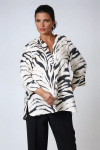 Graphic and structured printed viscose blouse 