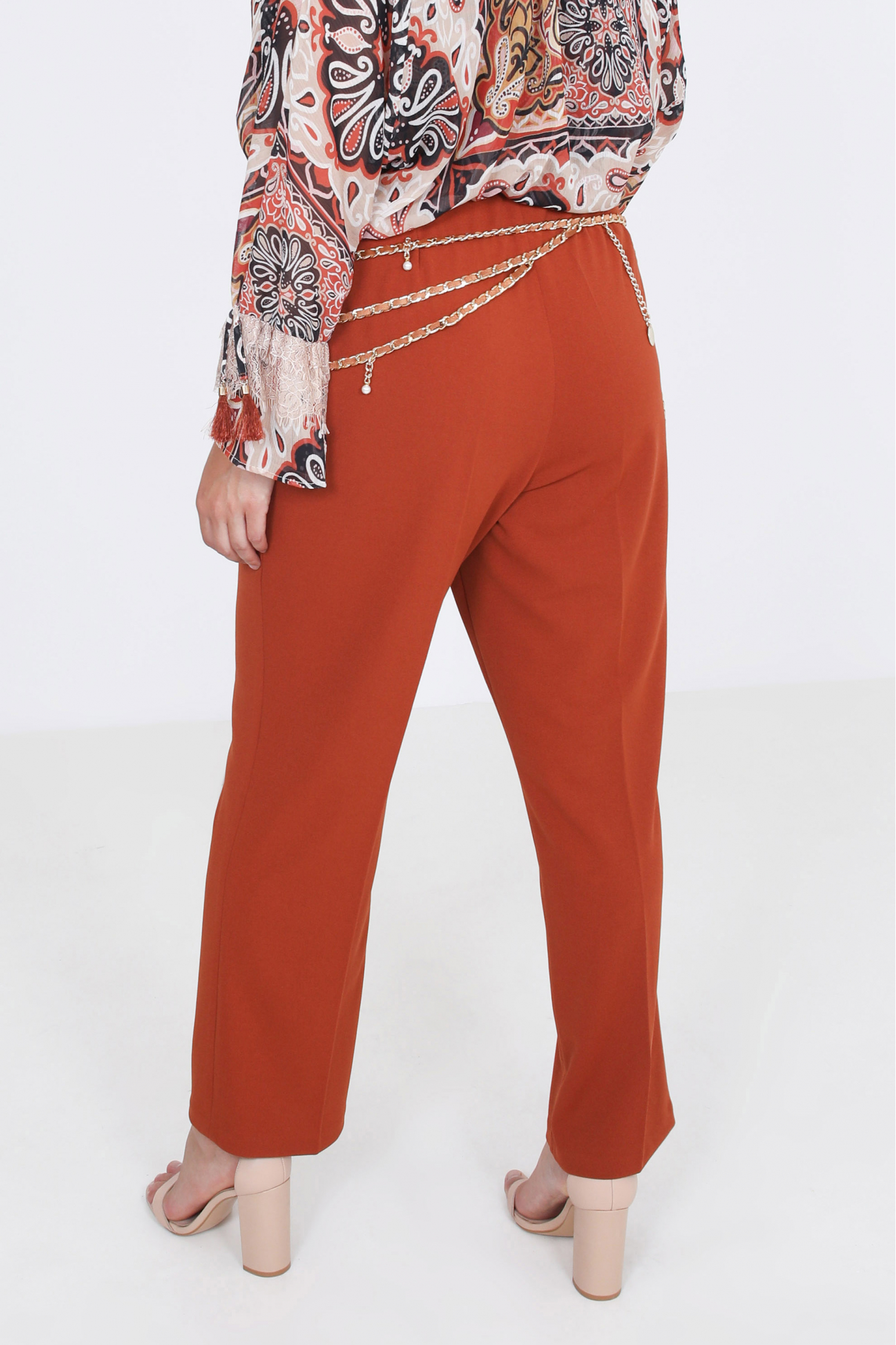 Plain straight suit trousers