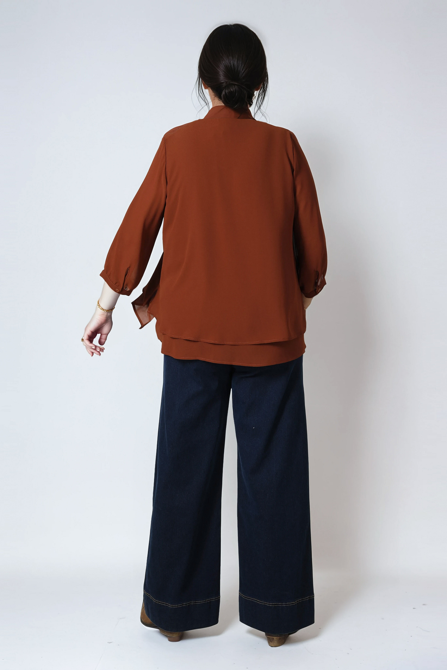 Georgette Crepe Overlay Blouse 
