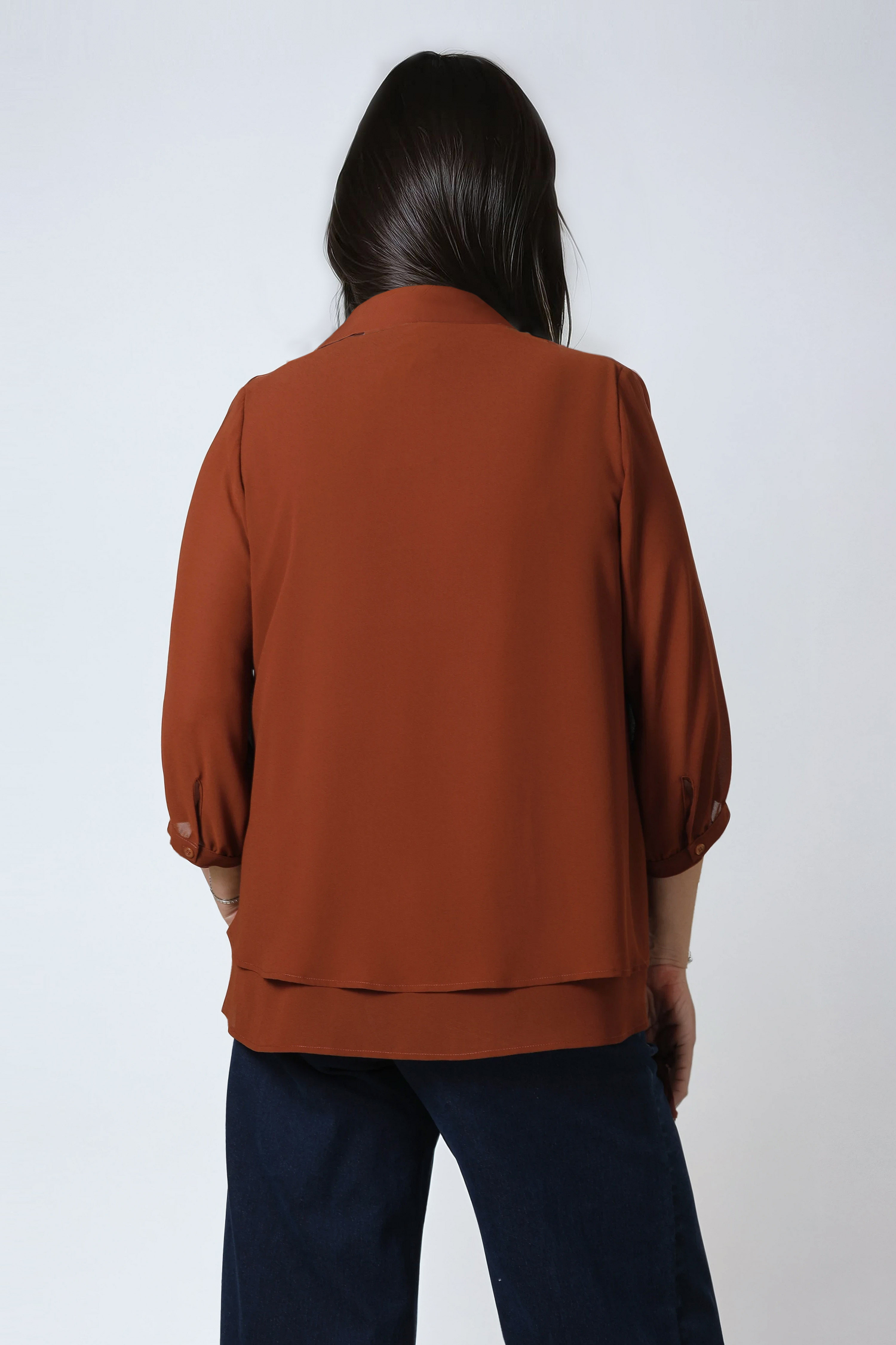 Georgette Crepe Overlay Blouse 