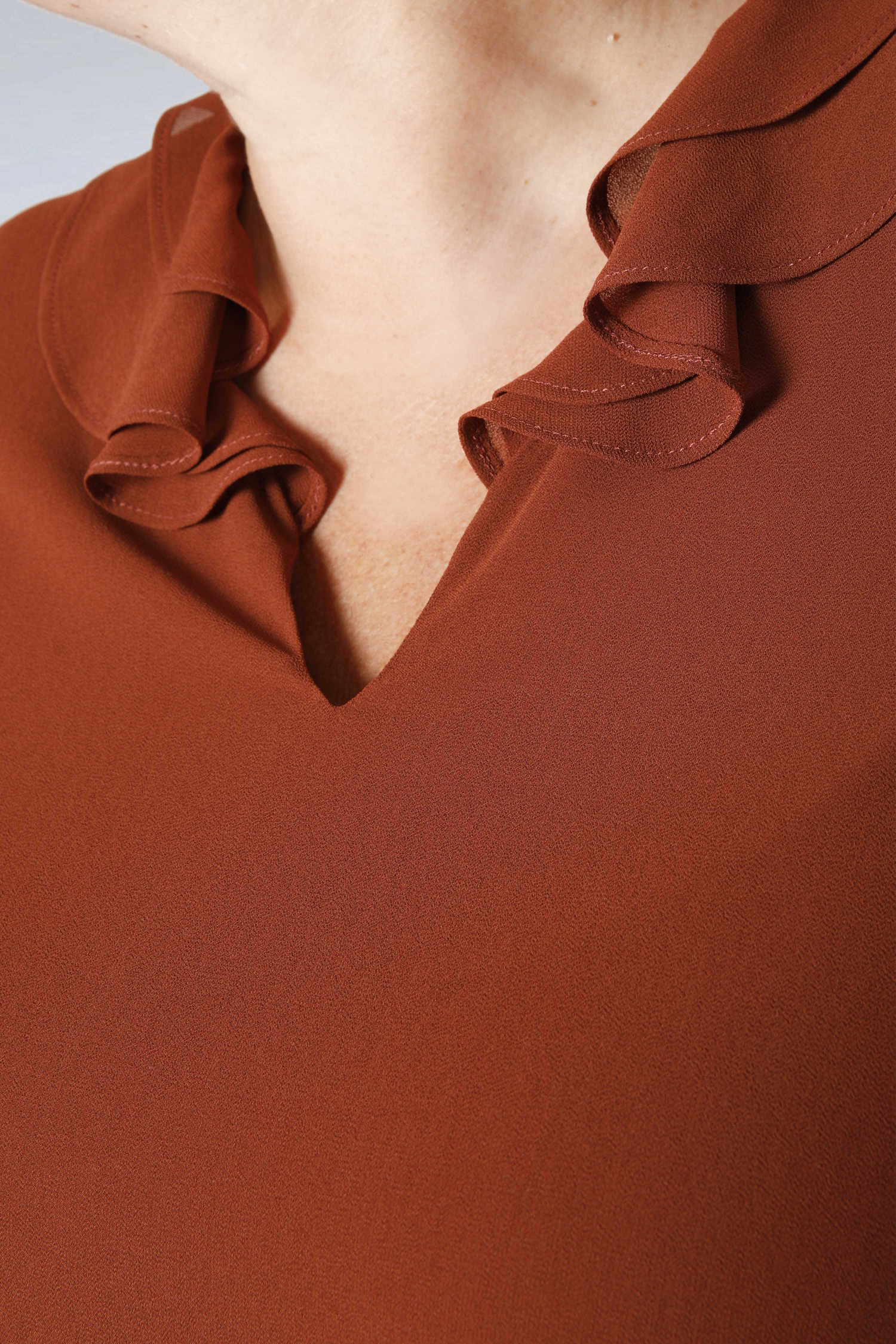 Georgette Crepe Overlay Blouse 