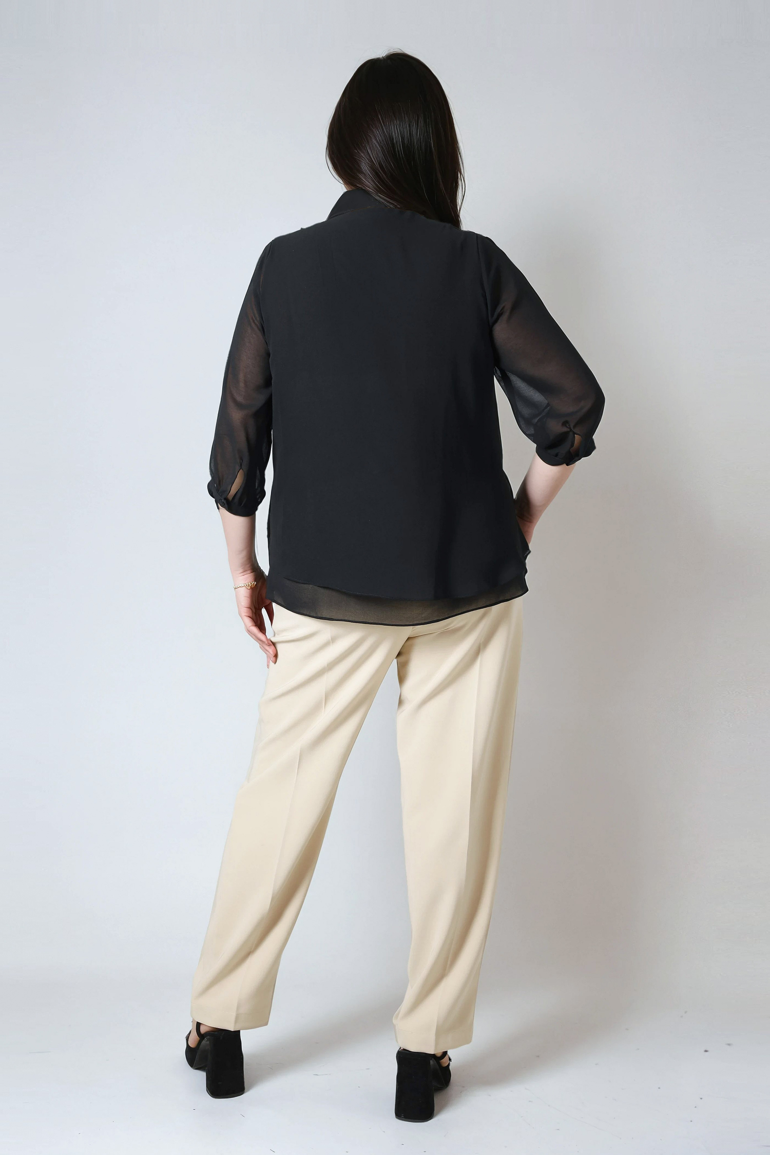 Georgette Crepe Overlay Blouse 