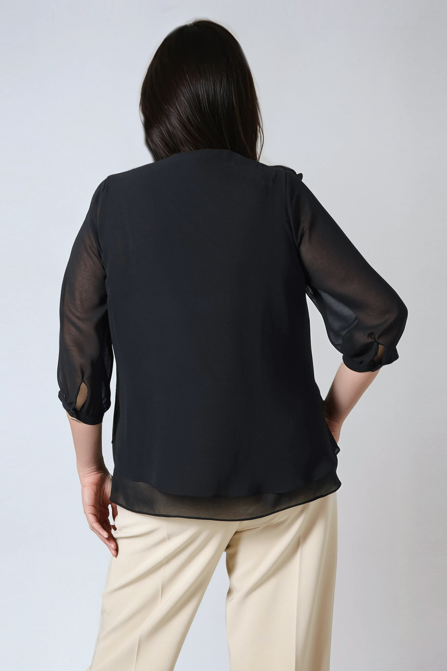 Georgette Crepe Overlay Blouse 