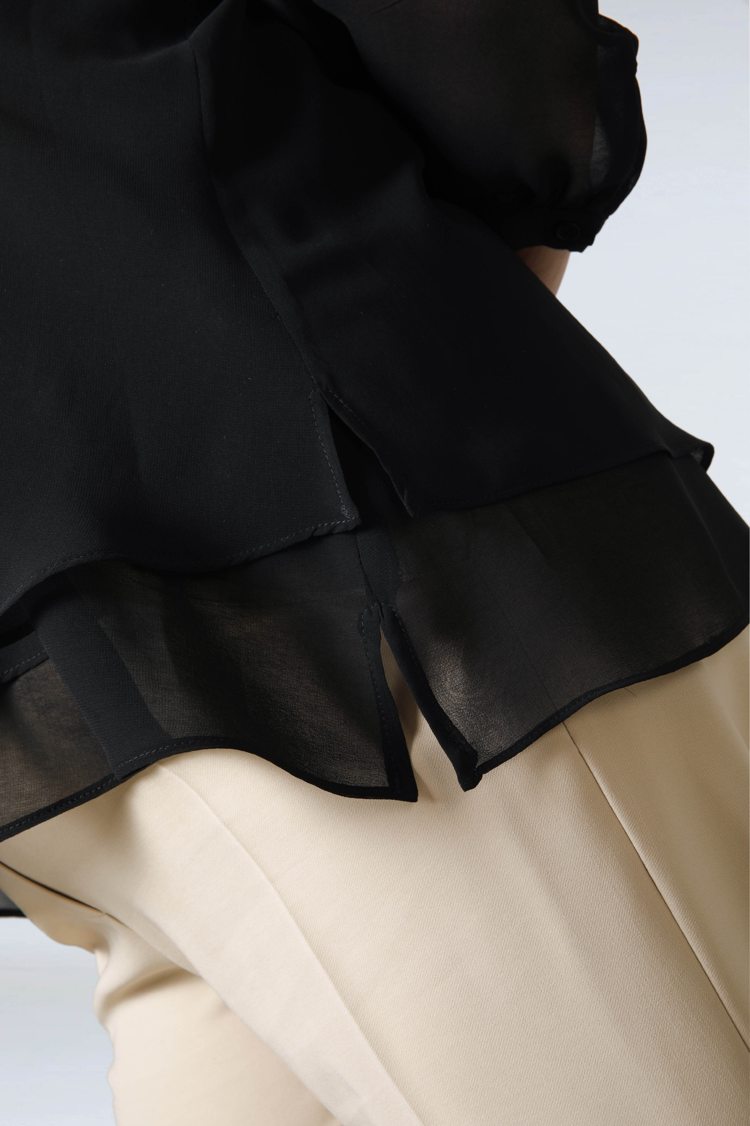 Georgette Crepe Overlay Blouse 
