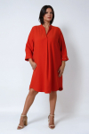 Plain straight dress with studded cuffs