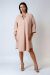 Plain straight dress with studded cuffs