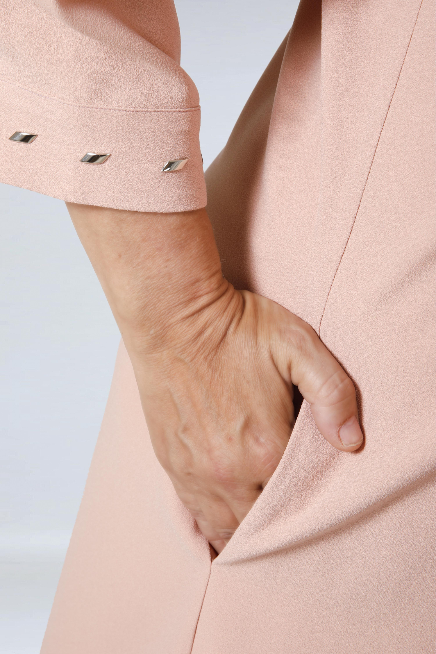 Plain straight dress with studded cuffs