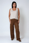 Straight suede-effect pants.