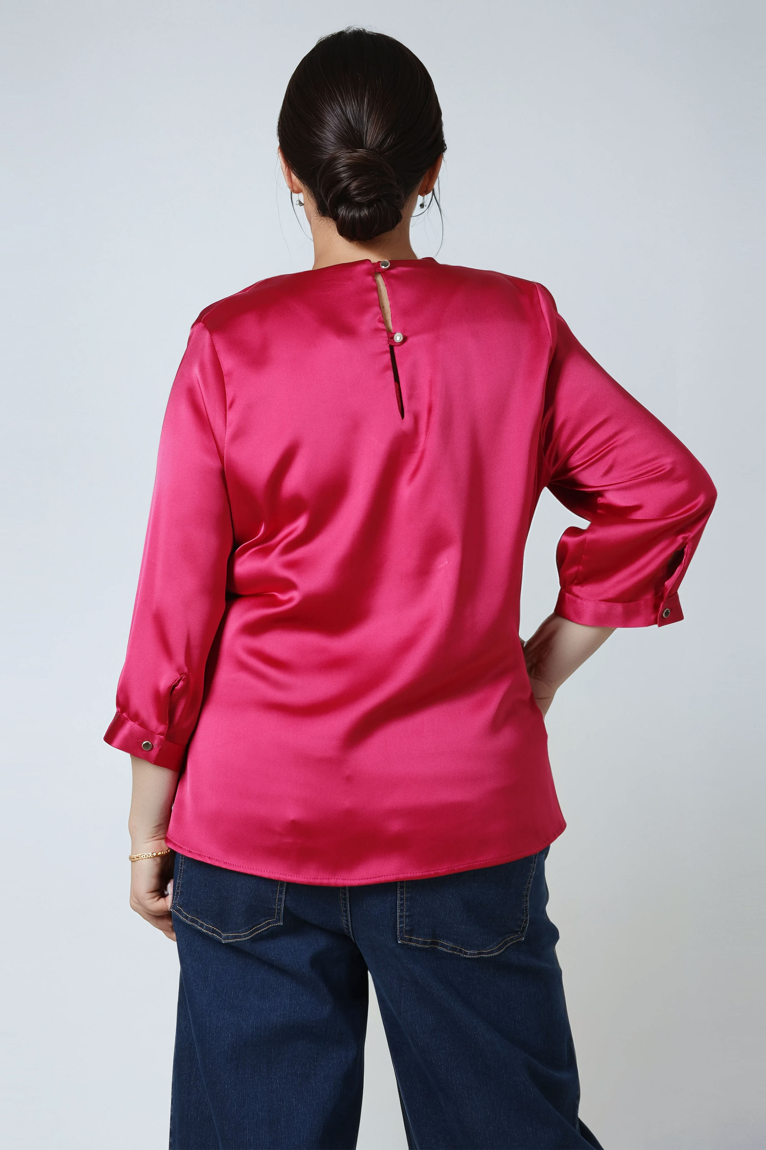 Plain satin blouse