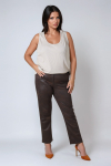 Shaping trousers in snakeskin effect bengaline