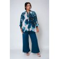Fusion duck blouse in viscose voile with coordinated floral prints
