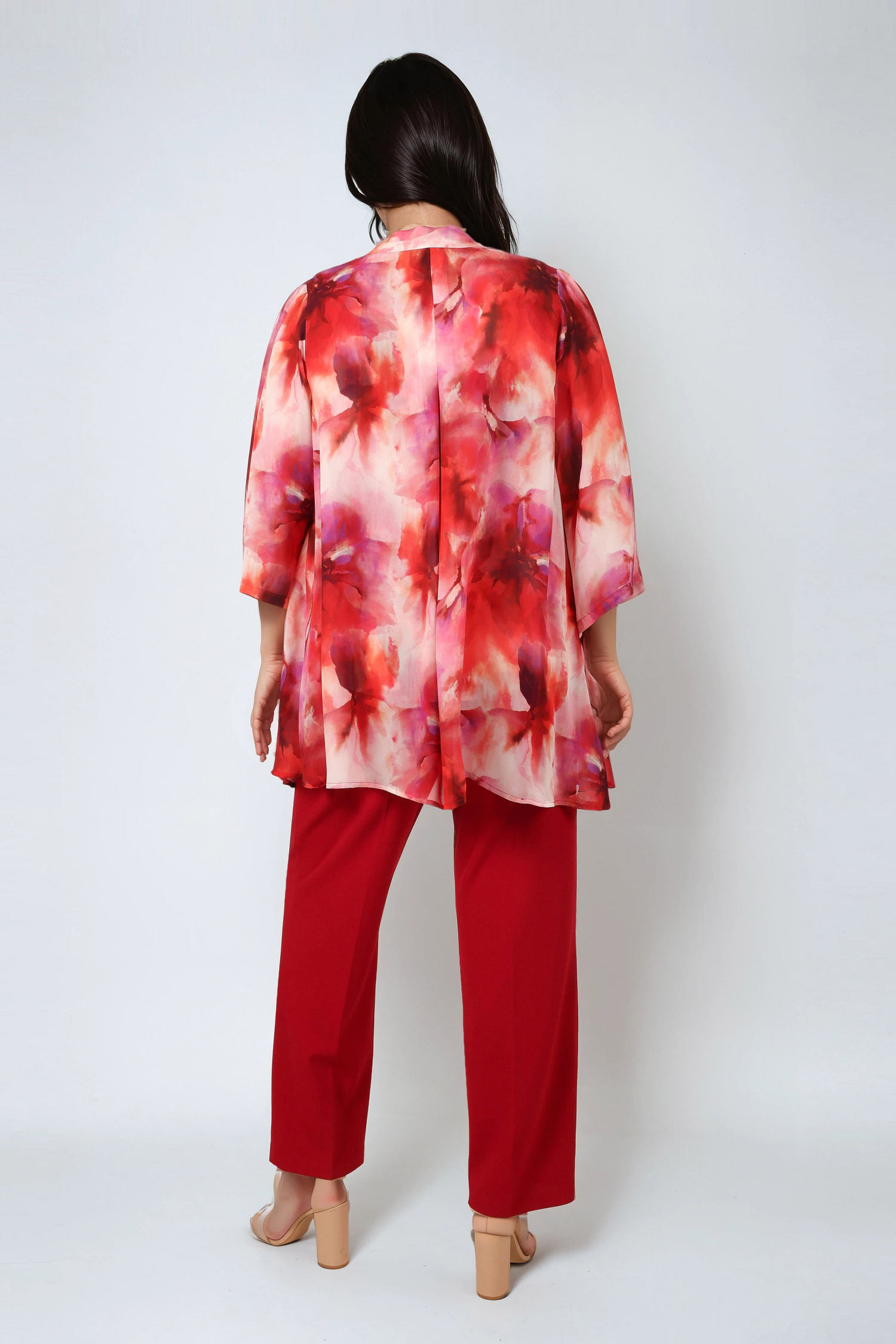 Viscose voile set and printed mesh top