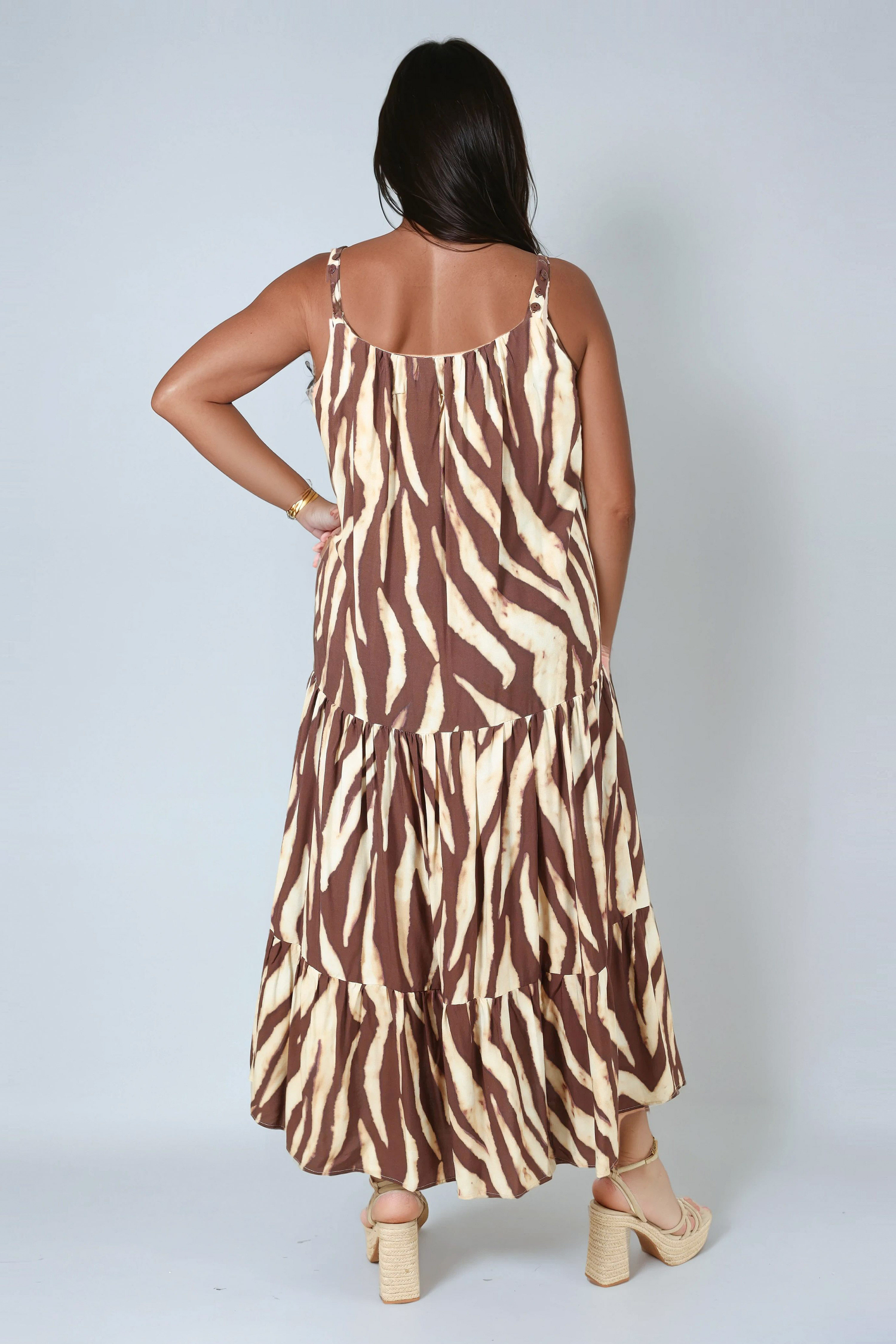 Bohemian style long strappy dress
