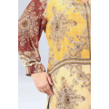 Ultra-fluid viscose tunic: Elegance and comfort for women in sienna sun color.