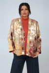 Quilted kimono jacket in print with a base