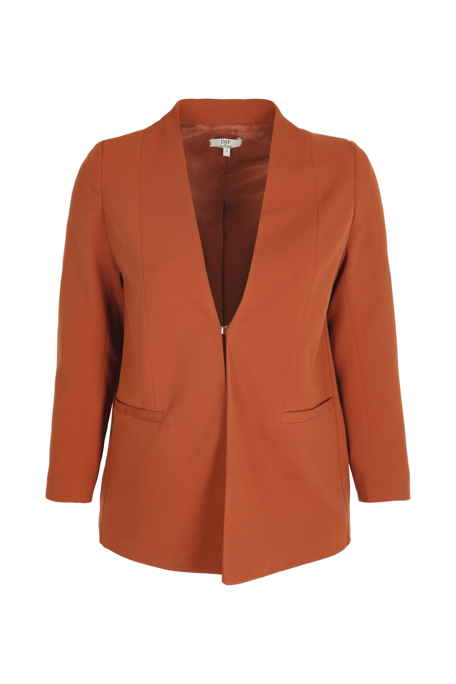 Collarless plain suit jacket