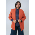 Collarless plain suit jacket