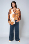 Fusion duck blouse in viscose voile with coordinated floral prints
