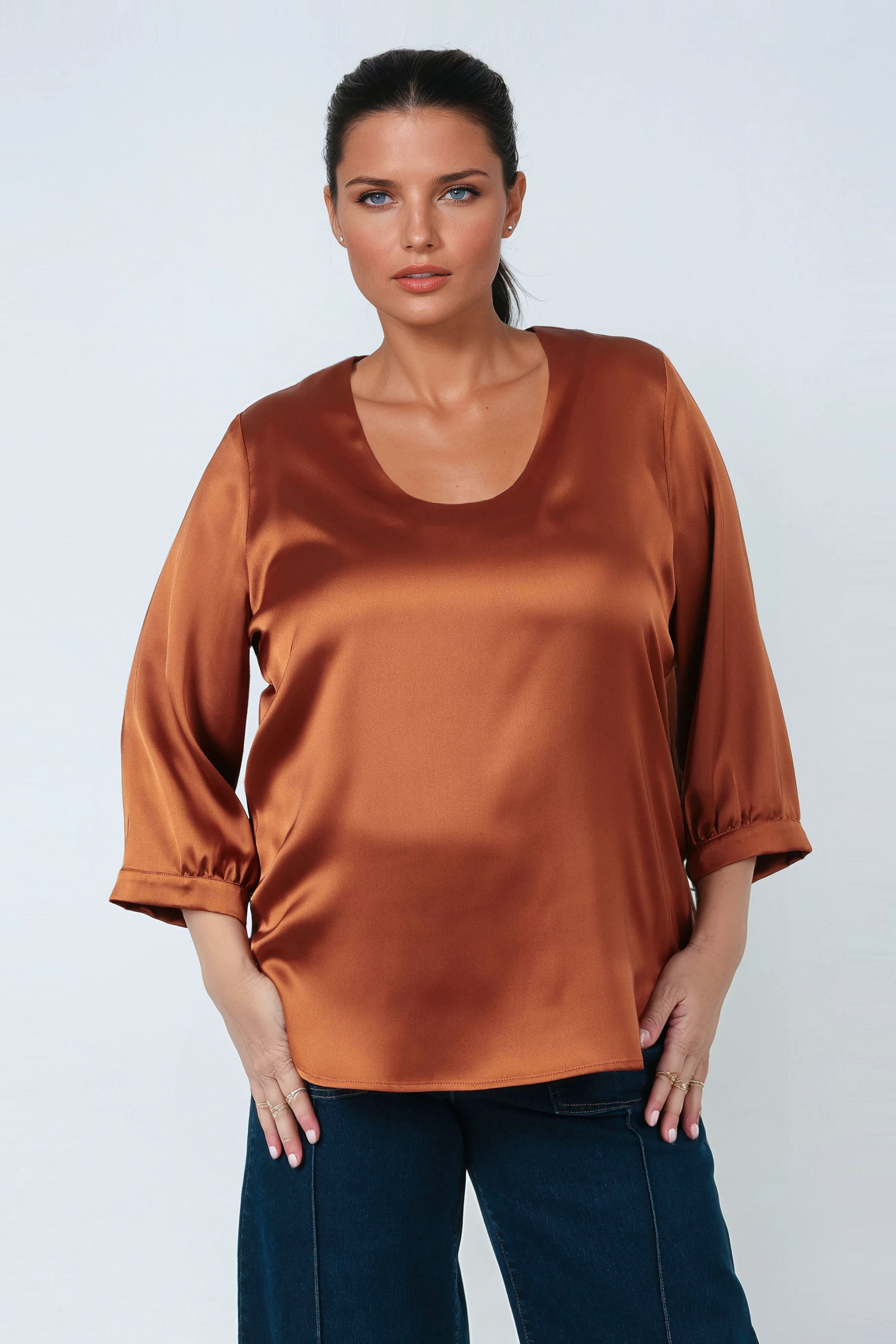 Plain satin blouse