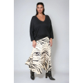 Jupe à panneaux motif animalier tissus viscose jacquard 