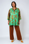 Emerald and sienna patchwork tunic