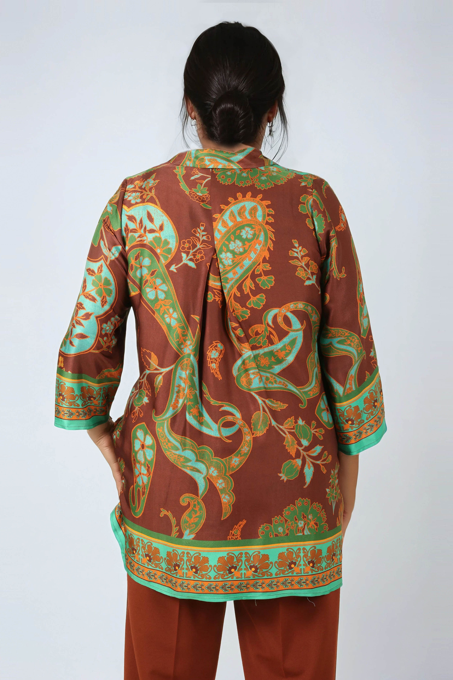 Emerald and sienna patchwork tunic