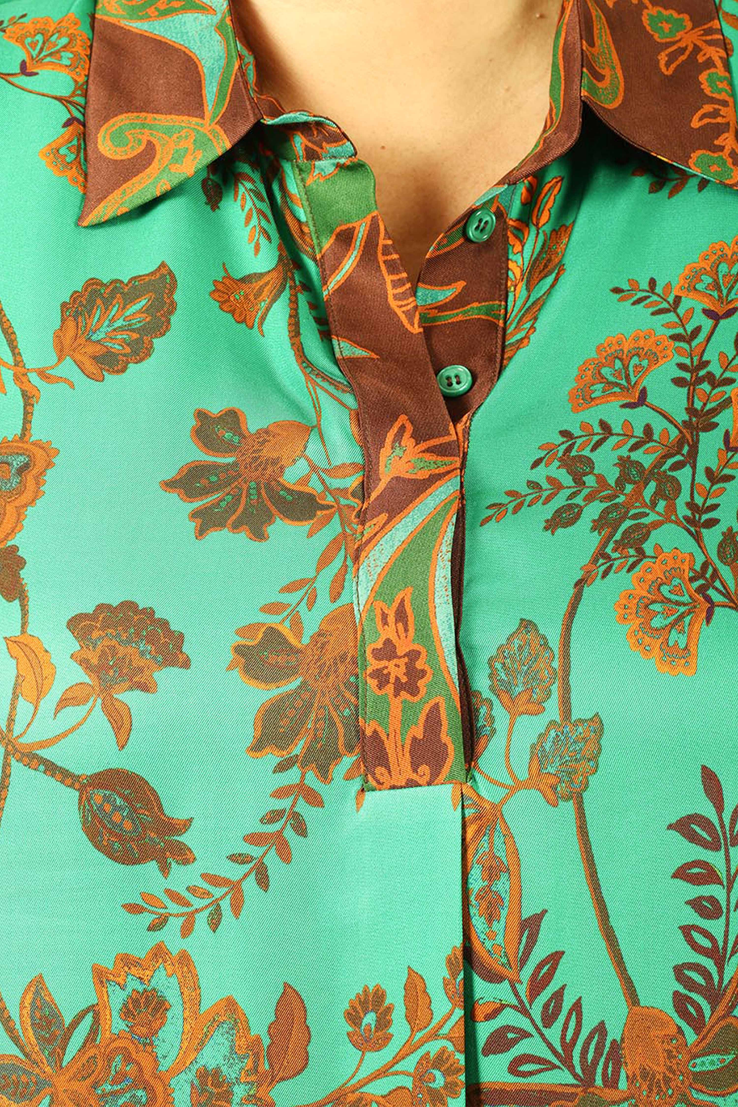 Emerald and sienna patchwork tunic