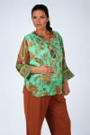 Blouse en patch émeraude et terre brulée boheme chic