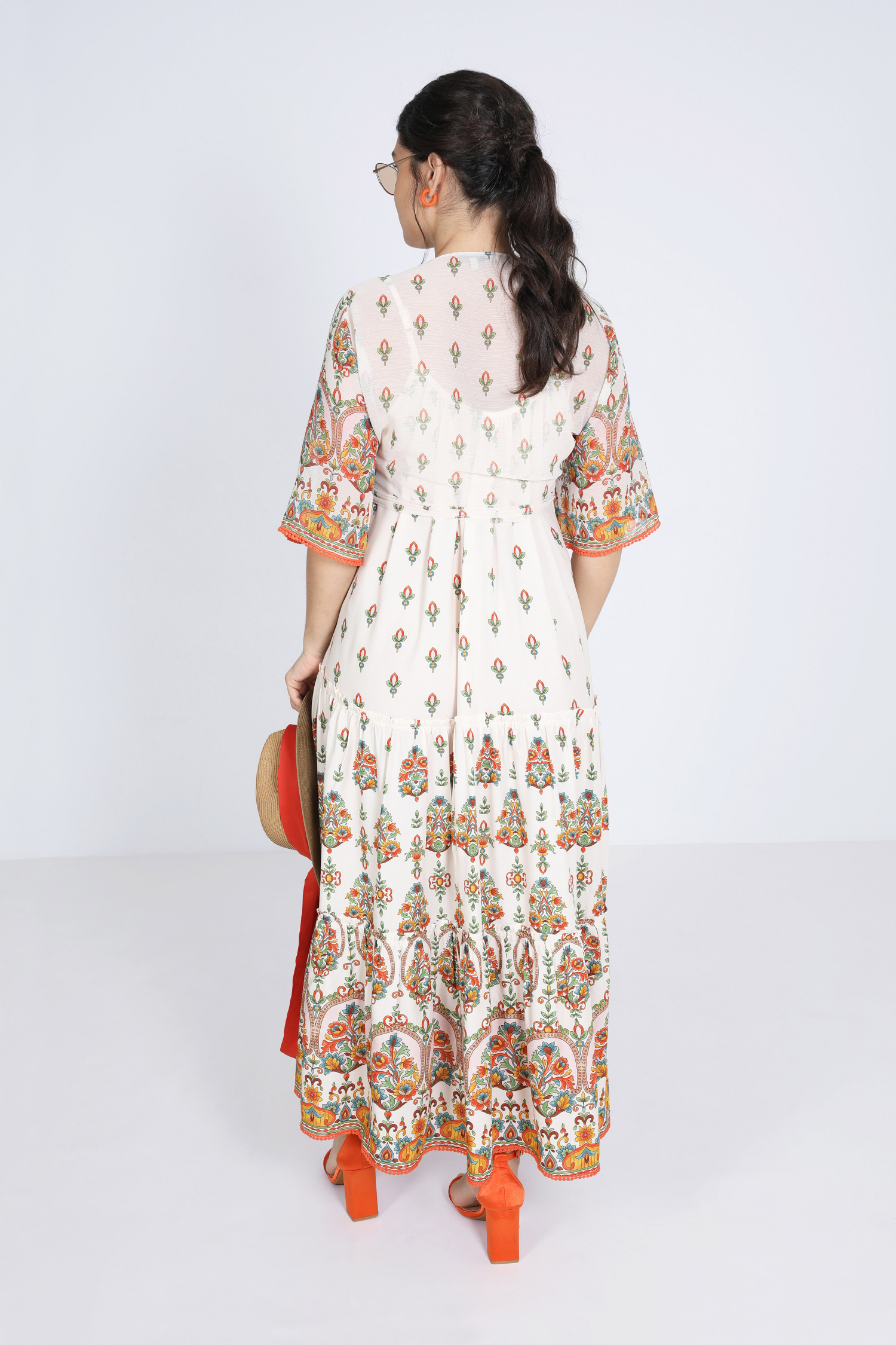 Printed voile bolero