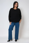 Pull uni avec motif en biais