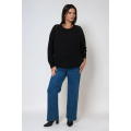 Plain sweater with bias pattern